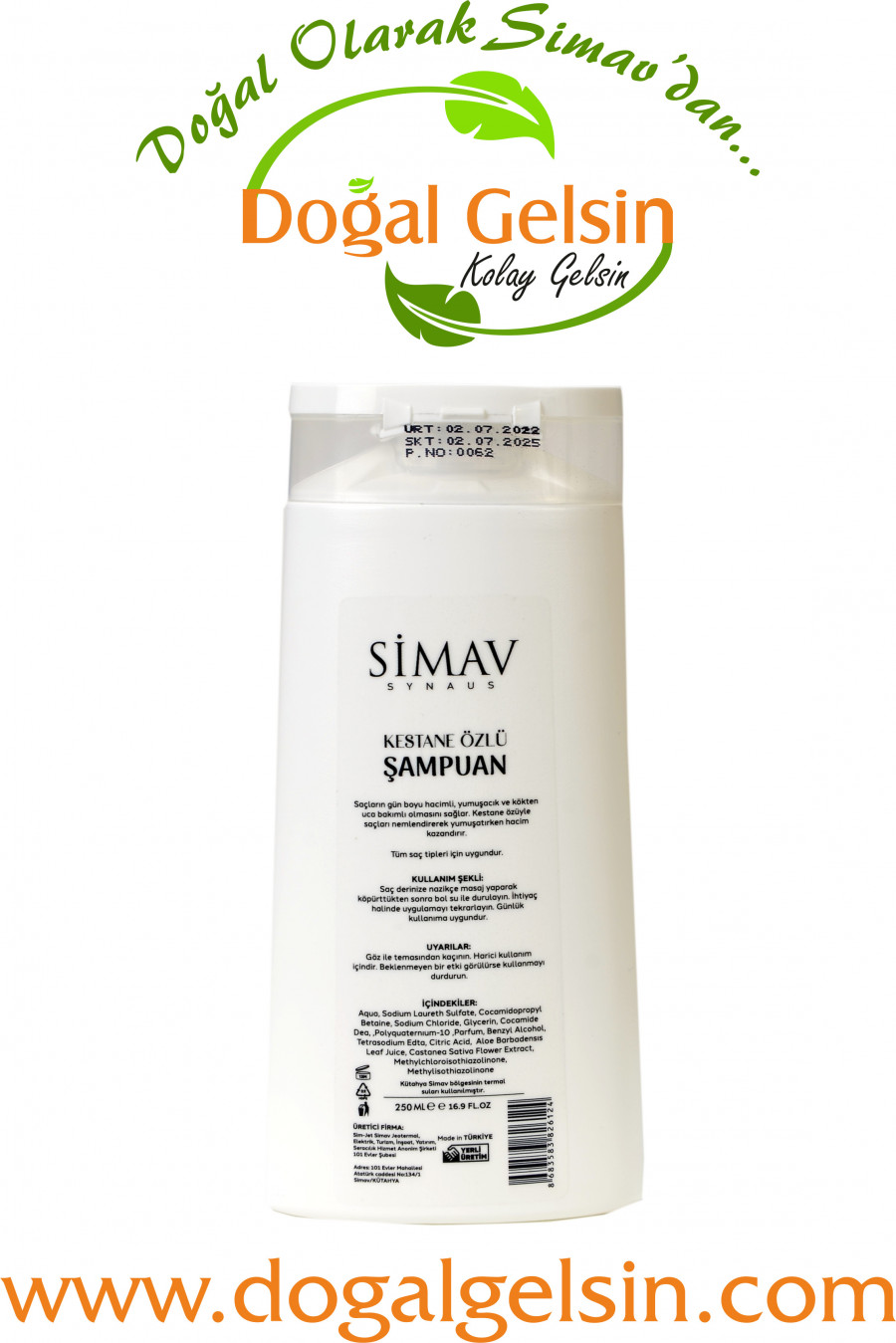 Simav%20Synaus%20Kestane%20Özlü%20ve%20Termal%20Sulu%20Şampuan%20-%20250%20ml