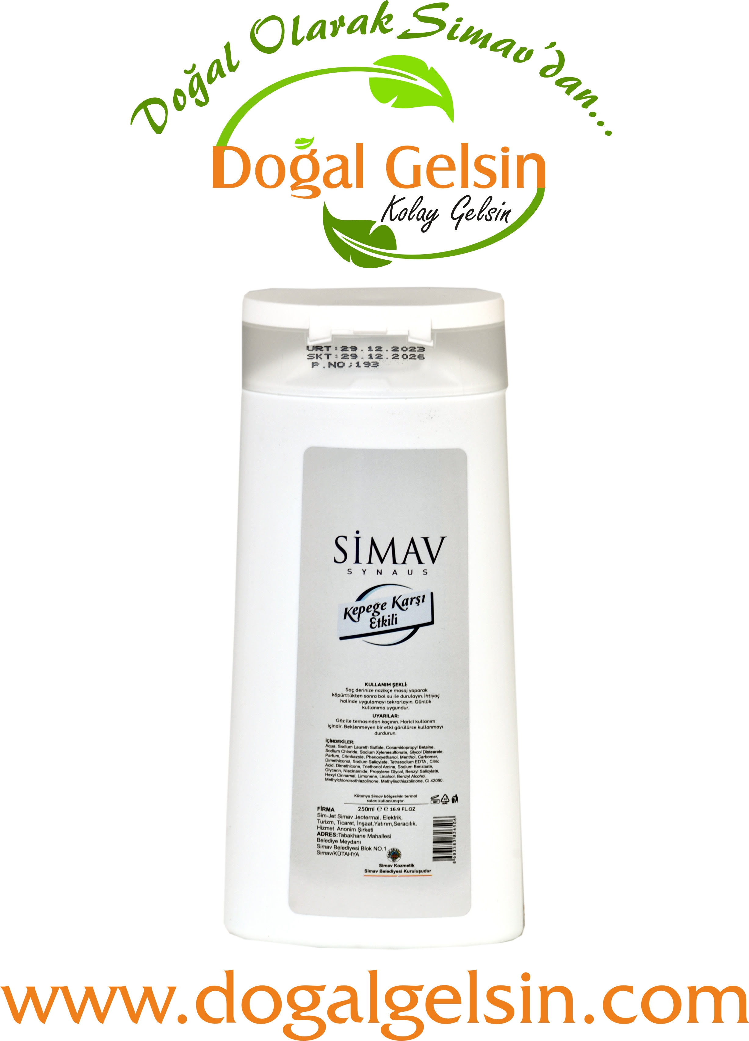 Simav%20Synaus%20Termal%20Sulu%20Kepeğe%20Karşı%20Etkili%20Mentollü%20Şampuan%20-%20250%20ml