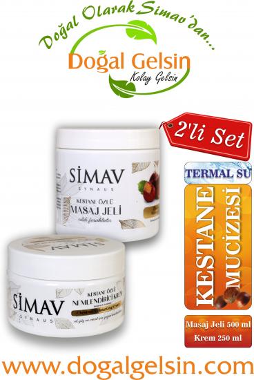 Simav Synaus Kestane Özlü ve Termal Sulu Cilt Bakım Seti 2’li - Krem & Masaj Jeli