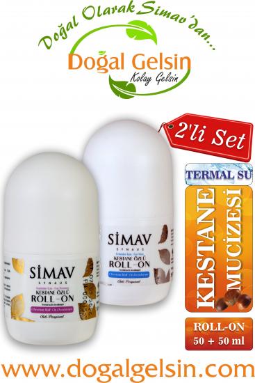 SİMAV Kestane Özlü ve Termal Sulu Roll-on 2’li Set - Kadın 50ml + Erkek 50ml